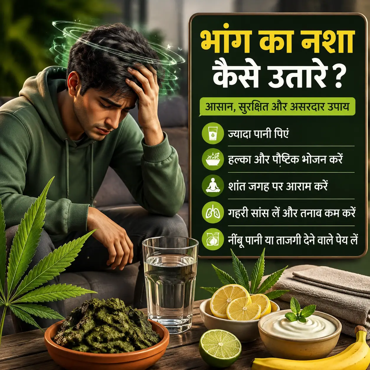 भांग का नशा कैसे उतारे? "Know the Safe Ways to Reduce the Effects of Bhang"