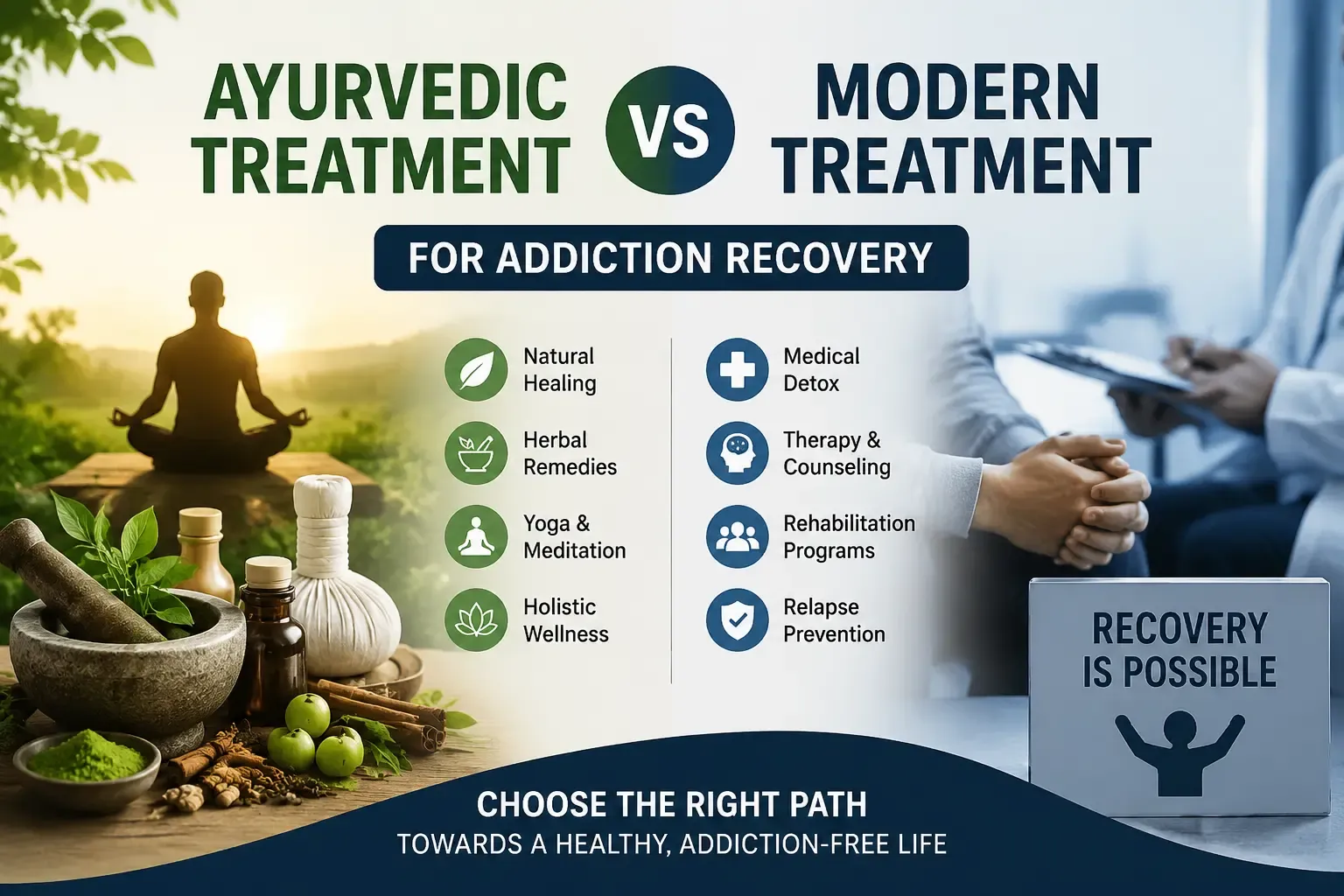 Ayurvedic Treatment vs Modern Treatment for Addiction Recovery